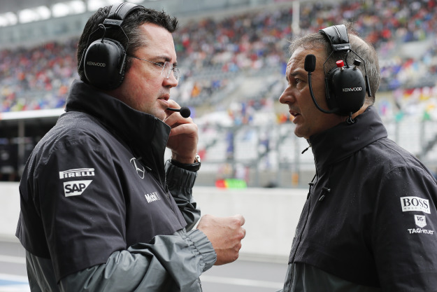 Eric Boullier with Jonathan Neale.