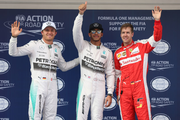 Hamilton, Rosberg, Vettel