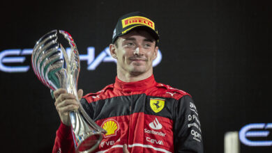Una foto di Charles Leclerc al GP di Abu Dhabi 2022